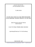 Tổ chức hoạt động dạy học hình thành biểu tưởng hình học cho học sinh đầu cấp tiểu học (luận văn thạc sĩ)