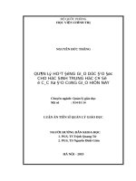 Quản lý hoạt động giáo dục đạo đức cho học sinh trung học cơ sở ở các xứ đạo công giáo hiện nay