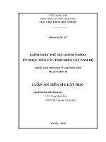 Kiểm soát thủ tục hành chính từ thực tiễn các tỉnh miền tây nam bộ 