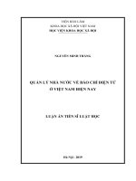 Quản lý nhà nước về báo chí điện tử ở việt nam hiện nay 
