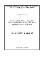 Mối quan hệ giữa kiểm soát lạm phát và tăng trưởng kinh tế trong điều hành chính sách tiền tệ ở việt nam 