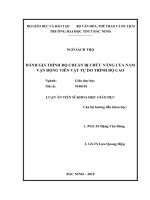 Đánh giá trình độ chuẩn bị chức năng của nam vận động viên vật tự do trình độ cao 