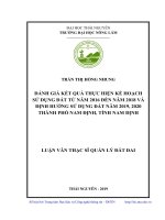 Đánh giá kết quả thực hiện kế hoạch sử dụng đất từ năm 2016 đến năm 2018 và định hướng sử dụng đất năm 2019, 2020 của thành phố nam định, tỉnh nam định 