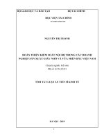 Hoàn thiện kiểm soát nội bộ trong các doanh nghiệp sản xuất giấy nhỏ và vừa miền bắc việt nam tt 