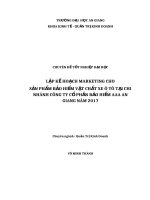 Kế hoạch marketing cho sản phẩm bảo hiểm ô tô