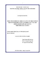 Phân tích trình tự ORF2 của PCV2 từ heo nuôi ở một số tỉnh phía nam và nghiên cứu vắc xin phòng bệnh liên quan PCV2 trên heo sau cai sữa 