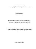 Tăng cường quản lý cơ sở vật chất của các đơn vị trong đại học thái nguyên 