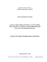Quản lý hoạt động dạy học lý luận chính trị ở trường cao đẳng sư phạm điện biên đáp ứng yêu cầu đổi mới giáo dục 