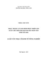 Thực trạng và giải pháp phát triển sản xuất chè trên địa bàn huyện trấn yên tỉnh yên bái 