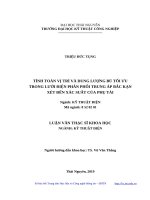 Tính toán vị trí và dung lượng bù tối ưu trong lưới điện phân phối trung áp bắc kạn xét đến xác suất của phụ tải 