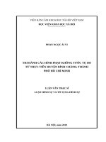 THI HÀNH các HÌNH PHẠT KHÔNG tước tự DO từ THỰC TIỄN HUYỆN BÌNH CHÁNH, THÀNH PHỐ hồ CHÍ MINH 