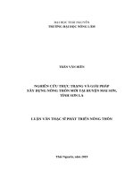 Nghiên cứu thực trạng và giải pháp xây dựng nông thôn mới tại huyện mai sơn, tỉnh sơn la 