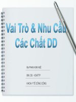 Vai tro va nhu cau cac chat dinh duong