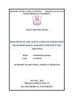 Nghiên cứu ứng dụng đường mổ nội soi qua xoang bướm trong phẫu thuật u tuyến yên tt tiếng anh 