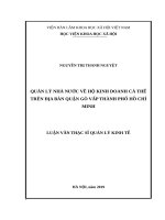 Quản lý nhà nước về hộ kinh doanh cá thể trên địa bàn quận gò vấp, thành phố hồ chí minh 
