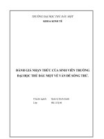 ĐÁNH GIÁ NHẬN THỨC CỦA SINH VIÊN ĐẠI HỌC THỦ DẦU MỘT VỀ SỐNG THỬ