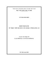 Luận văn thạc sĩ luật học định tội danh từ thực tiễn huyện cần giuộc, tỉnh long an