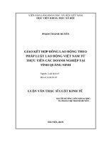 Giao kết hđlđ theo pháp luật lao động việt nam từ thực tiến các doanh nghiệp tại tỉnh quảng ninh 
