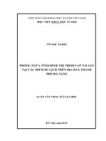 Phòng ngừa tình hình tội trộm cắp tài sản tại các điểm du lịch trên địa bàn thành phố đà nẵng 