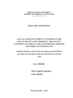 Đánh giá năng lực tự chủ của sinh viên chương trình tiên tiến đại học nông lâm thái nguyên thông qua mô hình câu lạc bộ tiếng anh 