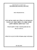 Xây dựng một số công cụ đánh giá năng lực đọc hiểu của học sinh lớp 9 trong môn ngữ văn (tt) 
