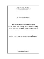 Xây dựng một số bài toán theo dạng thức pisa trong đánh giá hiểu biết toán của học sinh lớp 9 trung học cơ sở 