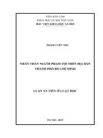 Nhân thân người phạm tội trên địa bàn thành phố hồ chí minh