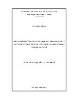 Bảo vệ môi trường tại Vườn quốc gia theo pháp luật Việt Nam từ thực tiễn tại Vườn quốc gia Bái Tử Long, tỉnh Quảng Ninh (Luận văn thạc sĩ)