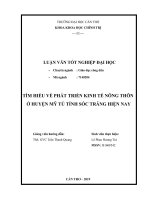 LUẬN văn tốt NGHIỆP TÌM HIỂU VỀ PHÁT TRIỂN KINH TẾ NÔNG THÔN Ở HUYỆN MỸ TÚ TỈNH SÓC TRĂNG