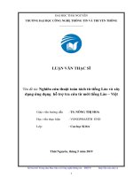 Nghiên cứu thuật toán tách từ tiếng Lào và xây dựng ứng dụng hỗ trợ tra cứu từ mới tiếng Lào – Việt