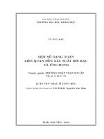 Một số dạng toán liên quan đến xác suất rời rạc và ứng dụng 