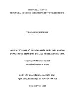 Nghiên cứu một số phương pháp phân lớp và ứng dụng trong phân lớp dữ liệu protein sumo hóa 