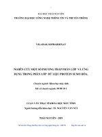 Nghiên cứu một số phương pháp phân lớp và ứng dụng trong phân lớp dữ liệu Protein Sumo hóa