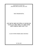 Xây dựng một số công cụ đánh giá năng lực đọc hiểu của học sinh lớp 9 trong môn ngữ văn 