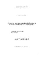 ỨNG DỤNG BIM TRONG THIẾT KẾ CÔNG TRÌNH XANH THEO TIÊU CHUẨN LEED VÀ LOTUS