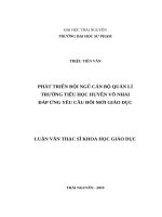 Phát triển đội ngũ cán bộ quản lí trường tiểu học huyện võ nhai đáp ứng yêu cầu đổi mới giáo dục 