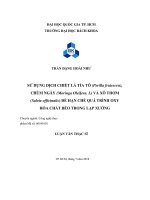 Sử dụng dịch chiết từ lá tía tô (periỉỉa frutescens), chùm ngây (moringa oleỉfera l) và xô thơm {salvia officinalis) để hạn chế quá trình oxy hóa chất béo trong lạp xưởng