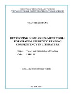 Xây dựng một số công cụ đánh giá năng lực đọc hiểu của học sinh lớp 9 trong môn ngữ văn tt tiếng anh