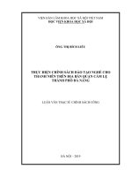 Thực hiện chính sách đào tạo nghề cho thanh niên trên địa bàn quận Cẩm Lệ, thành phố Đà Nẵng (Luận văn thạc sĩ)