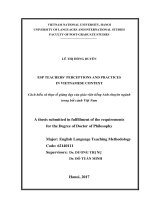 ESP teachers’ perceptions and practices in vietnamese context = cách hiểu và thực tế giảng dạy của giáo viên tiếng anh chuyên ngành trong bối cảnh việt nam  doctor of linguistics  621401 