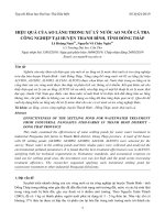 Hiệu quả của ao lắng trong xử lý nước ao nuôi cá tra công nghiệp tại huyện thanh bình, tỉnh đồng tháp lê hoàng nam, nguyễn võ châu ngân, tạp chí khoa học đại học thủ dầu một