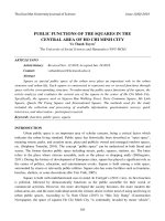 PUBLIC FUNCTIONS OF THE SQUARES IN THE CENTRAL AREA OF HOCHIMINH CITY VO THANH TUYEN, TẠP CHÍ ĐẠI HỌC THỦ DẦU MỘT, SỐ 1(40),2019,TR.103-112