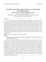 VAI TRÒ của GIÁO dục TRONG CÔNG tác GIẢM NGHÈO ở TỈNH BÌNH DƯƠNG NGUYỄN THỊ THẢO, vũ THU hà, PHẠM THỊ LAN TRINH, tạp CHÍ đại học THỦ dầu một, SỐ2(41),2019,TR 53 63