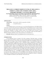 MELALEUCA FOREST HABITAT IN TRA SU MELALEUCA FOREST LANDSCAPE CONSERVATION AREA, TINH BIEN DISTRICT,AN GIANG PROVINCE TRAN THI KIM HON và NHỮNG NGƯỜI KHÁC, tạp CHÍ đại học THỦ dầu một, số 1(40),2019,TR 60 69