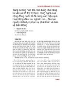 Tăng cường hợp tác, tận dụng khả năng tư vấn và hỗ trợ tri thức, công nghệ của cộng đồng quốc tế để nâng cao hiệu quả hoạt động điều tra, nghiên cứu, đào tạo nguồn nhân lực phục vụ phát triển và bảo vệ biển đông