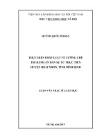 Thực hiện pháp luật về cưỡng chế thi hành án dân sự từ thực tiễn huyện Hoài Nhơn, tỉnh Bình Định (Luận văn thạc sĩ)