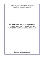 KY YEU HOI THAO “TỰ CHỦ ĐẠI HỌC  VẤN ĐỀ ĐẶT RA  VÀ VAI TRÒ CỦA CÁC KHOA ĐÀO TẠO”