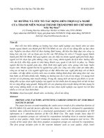 Xu hướng và yếu tố tác động đến chọn lựa nghề của thanh niên ngoại thành thành phố hồ chí minh trần thị thảo , tạp chí khoa học đại học thủ dầu một,số 4(43) 2019, tr 3 14