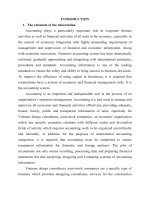 Hoàn thiện tổ chức công tác kế toán tại các công ty cổ phần tư vấn thiết kế của việt nam tt tiếng anh