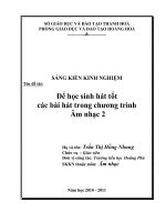 Sáng kiến kinh nghiệm để học sinh hát tốt các bài hát trong chương trình âm nhạc 2